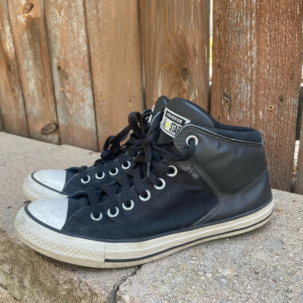 CONVERSE Men’s Black Chuck Taylor All Star Mid Ankle Sport Shoe Sneaker Size 8